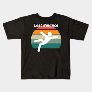 lost balance funny retro Kids T-Shirt